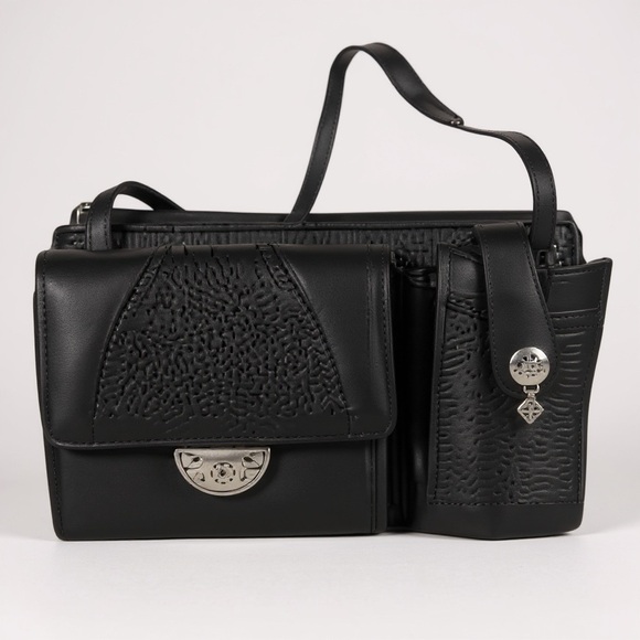 Brighton Handbags - Vintage Brighton Mini Pebbled Leather cross body bag Grunge Goth Boho